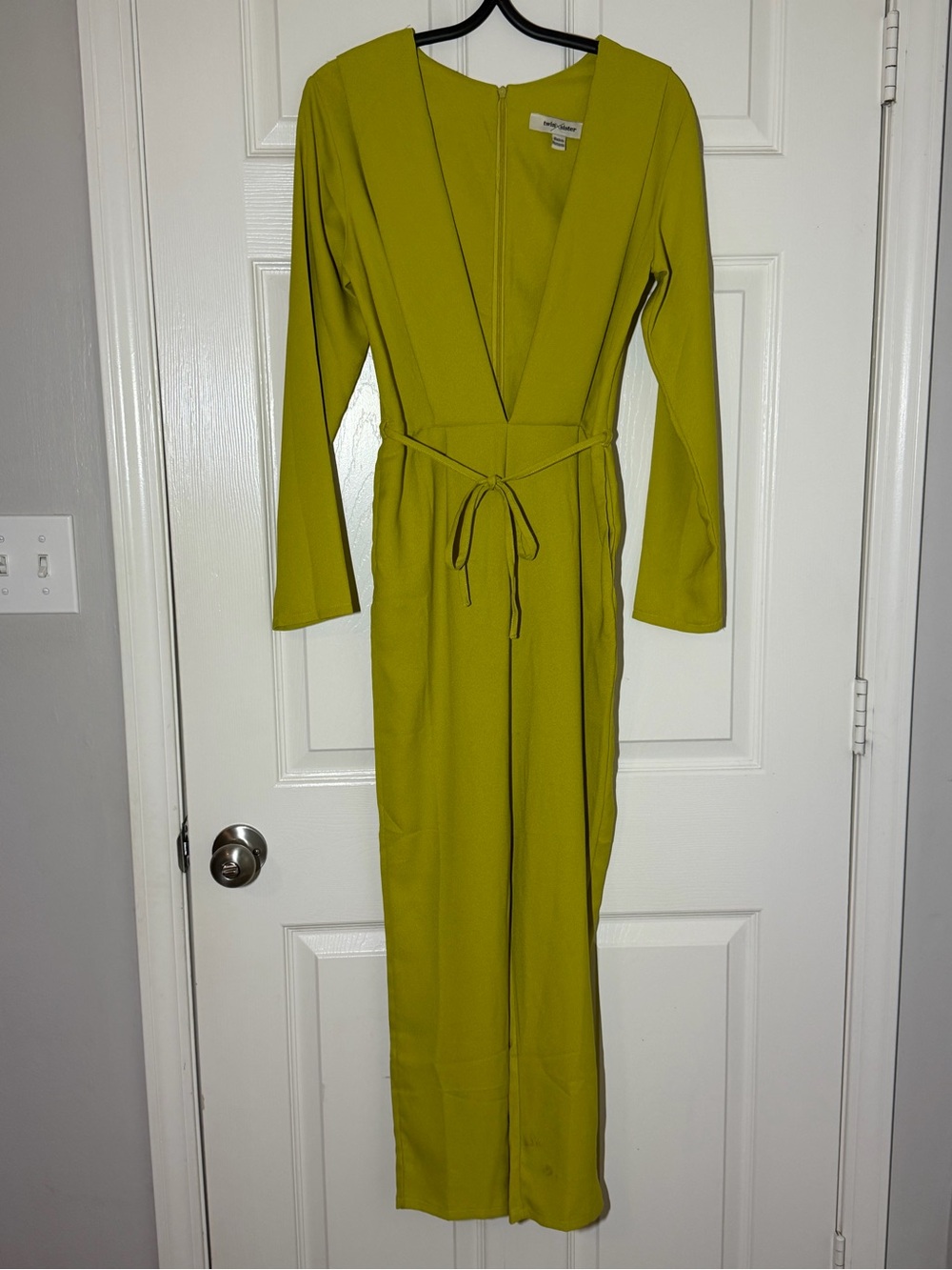 Twin Sisters deep V-Neck Tie-Waist Women's Jumpsuit